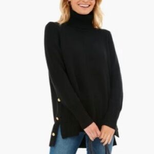 Tuckernuck Wool Sophia Button-Side Sweater-Black/Gold-Women’s S-Classic-NEW-NWT